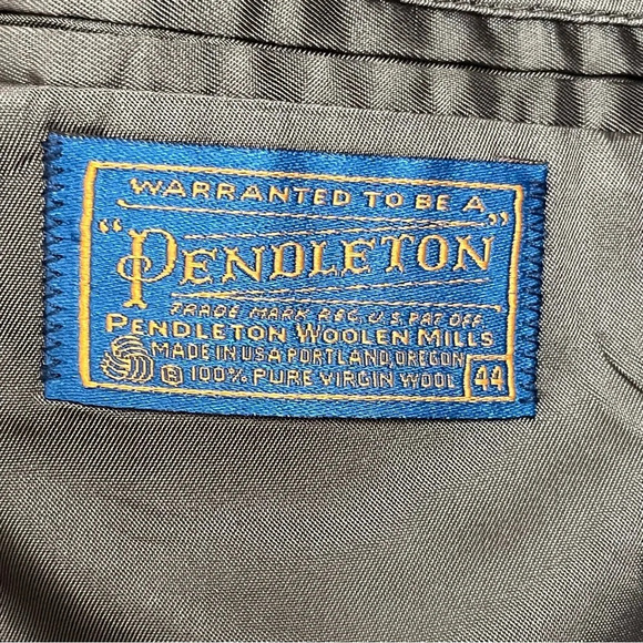 Vintage Pendleton Suede & Tweed Sport Coat/Suit Jacket/Blazer-Gray/Black-Mens 44 - Picture 9 of 12